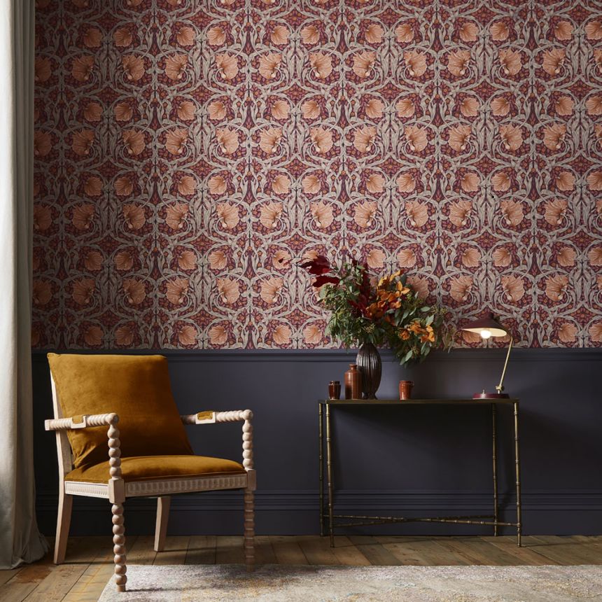 Vliestapete, lila, Blumen, 124239, William Morris At Home