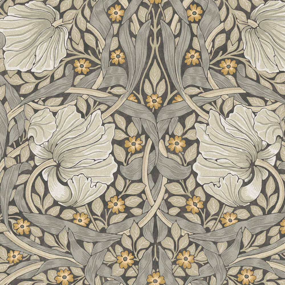 Vliestapete, grau, Blumen, 124240, William Morris At Home