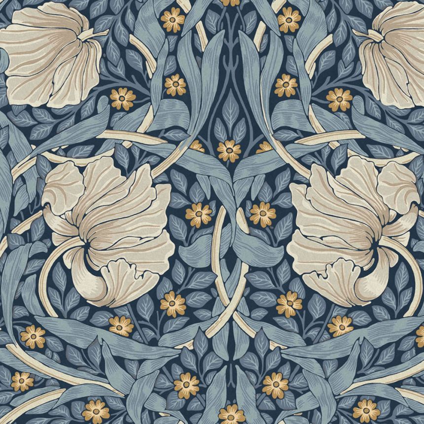 Vliestapete, blau, Blumen, 124241, William Morris At Home