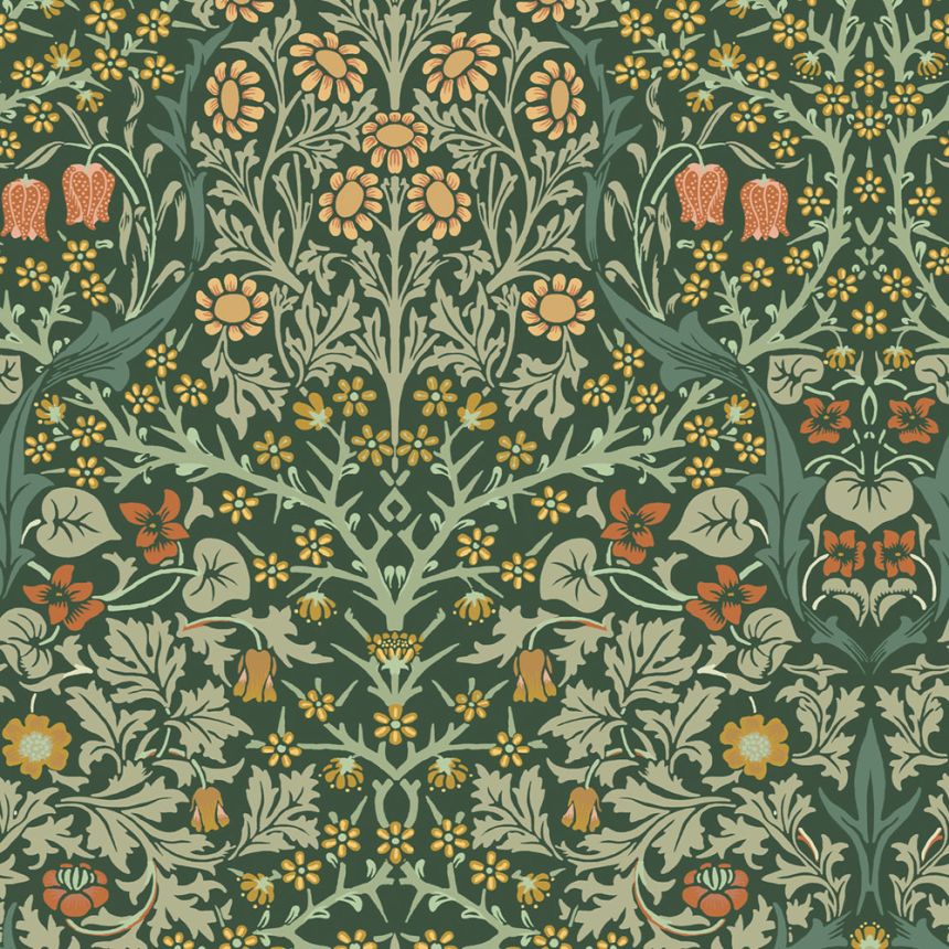 Vliestapete, grün, Blumen, Blätter, 124252, William Morris At Home