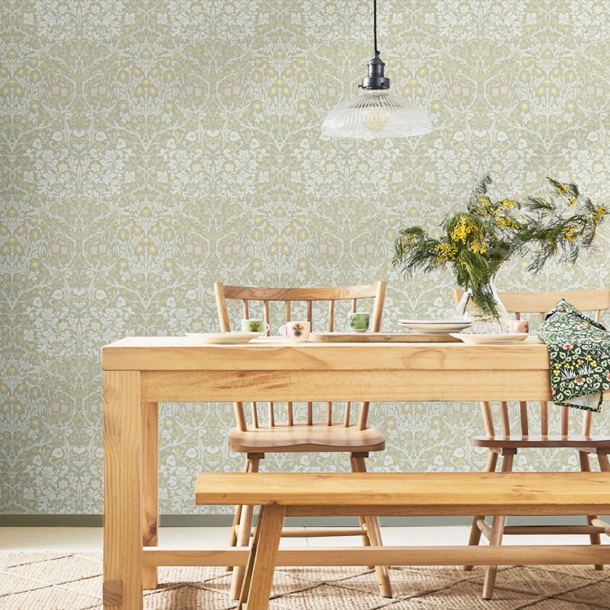 Vliestapete, grün, Blumen, Blätter, 124253, William Morris At Home