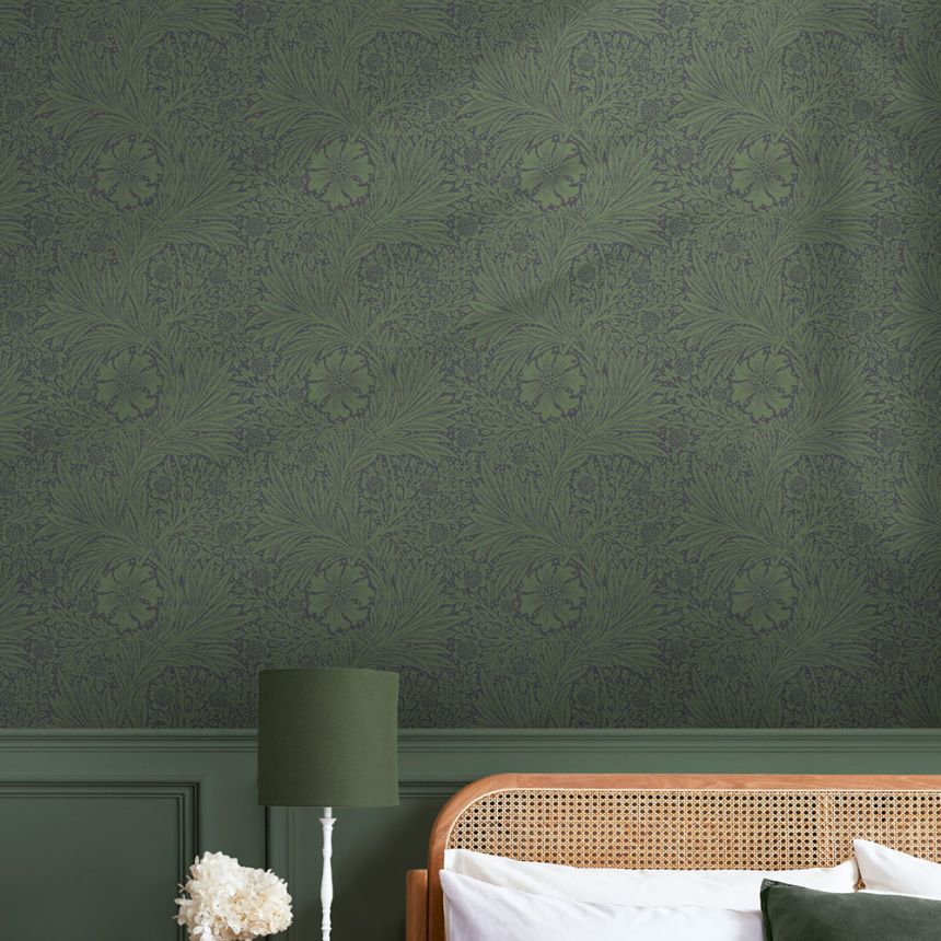 Vliestapete, grün, Blumen, Blätter, 124255, William Morris At Home
