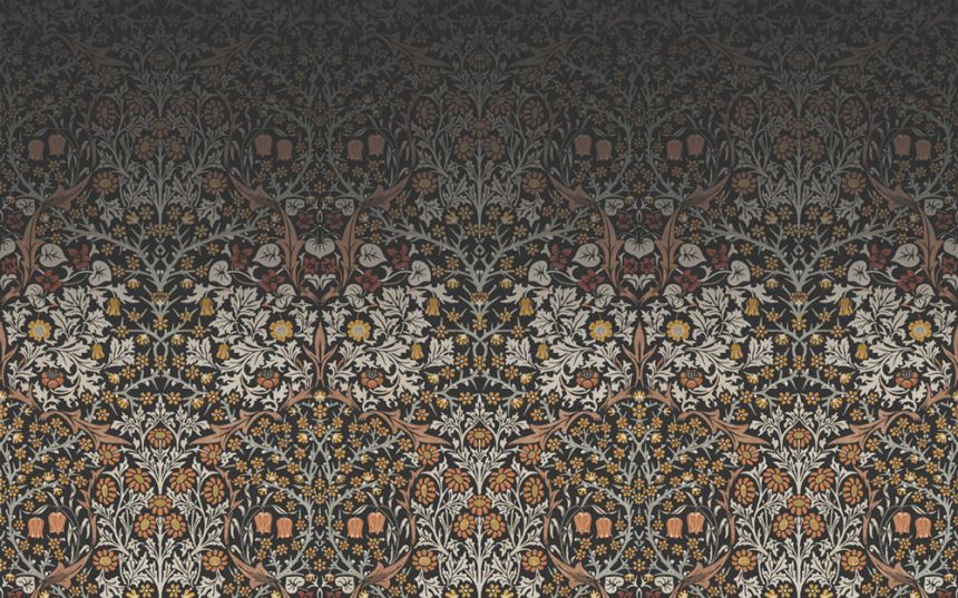 Vlies-Fototapete, grau-schwarz, Blumen, Blätter, 125337, William Morris At Home