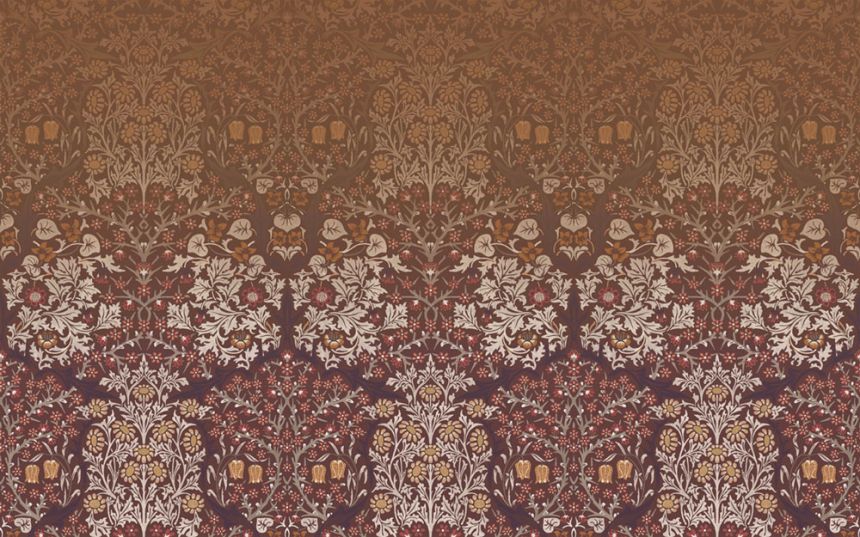 Vlies-Fototapete, rot, Blumen, Blätter, 125346, William Morris At Home