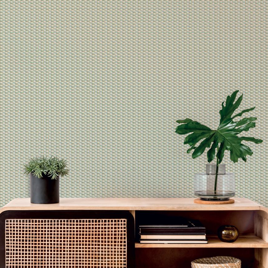 Luxuriöse geometrische Vliestapete, grün, Z15504, Mini Trend, Zambaiti Parati