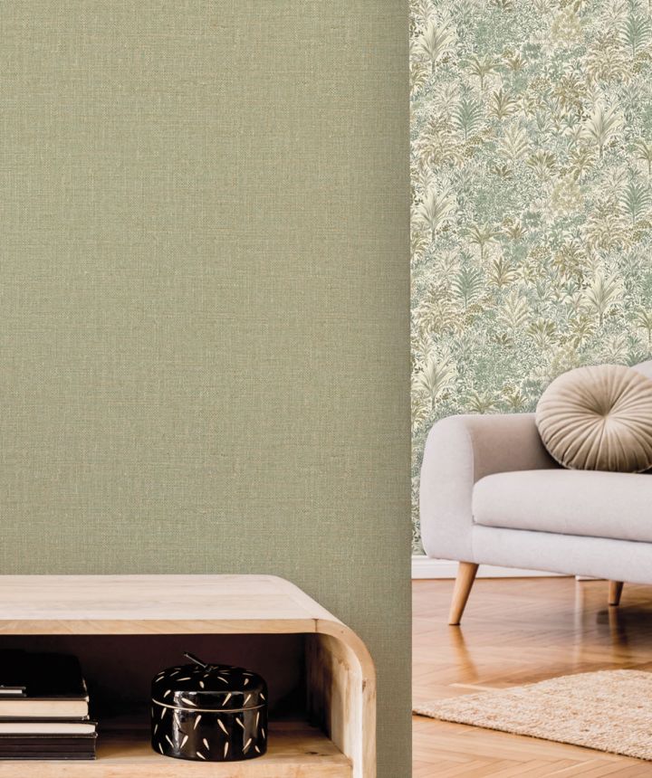 Luxus Vliestapete, grün, Stoffimitat, Z15506, Mini Trend, Zambaiti Parati