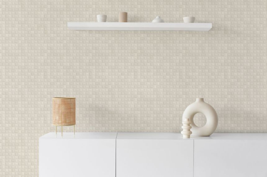 Luxuriöse geometrische Vliestapete, beige, Z15516, Mini Trend, Zambaiti Parati