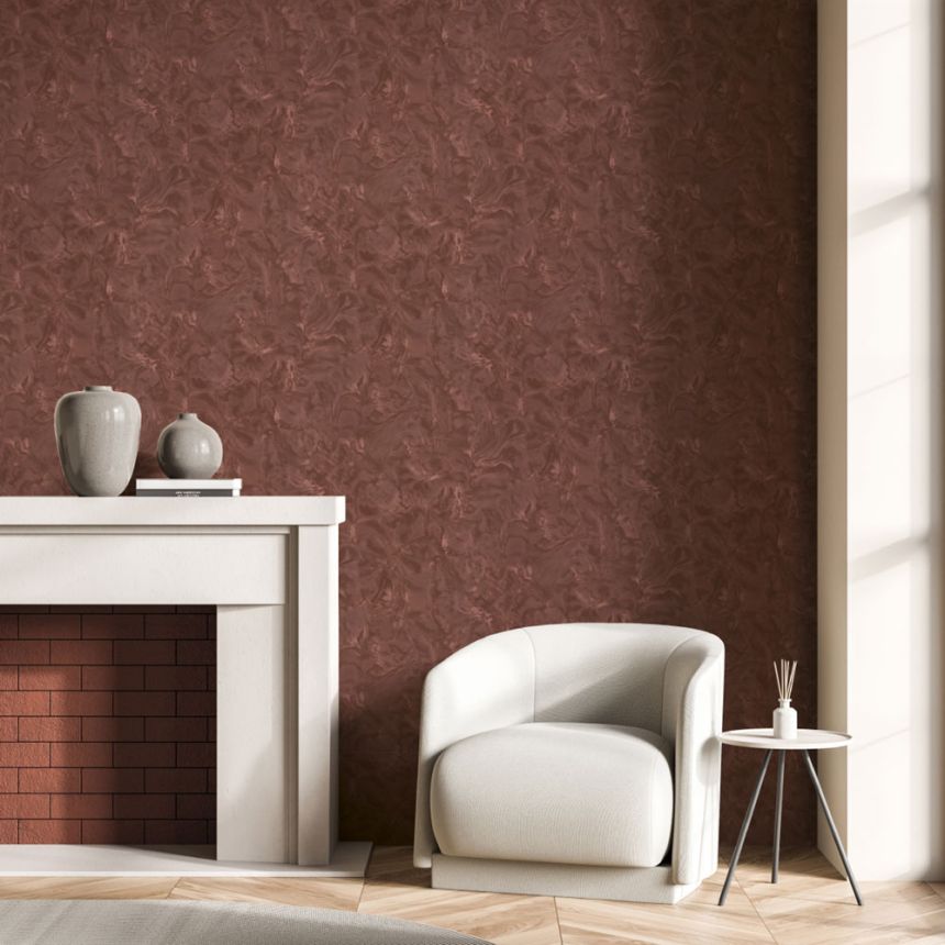 Luxus Vliestapete, burgunderrot, Stuckputz, Z15519, Mini Trend, Zambaiti Parati