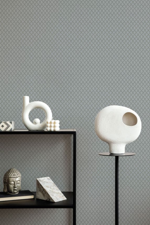 Luxuriöse geometrische Vliestapete, grau-creme, Z15536, Mini Trend, Zambaiti Parati