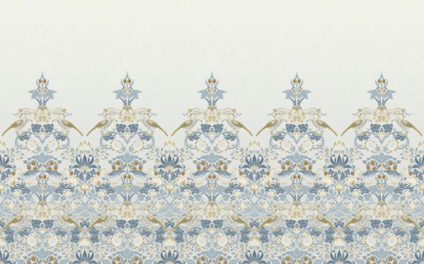 Vlies-Fototapete, blau, Blumen, Vögel, 125319, William Morris At Home
