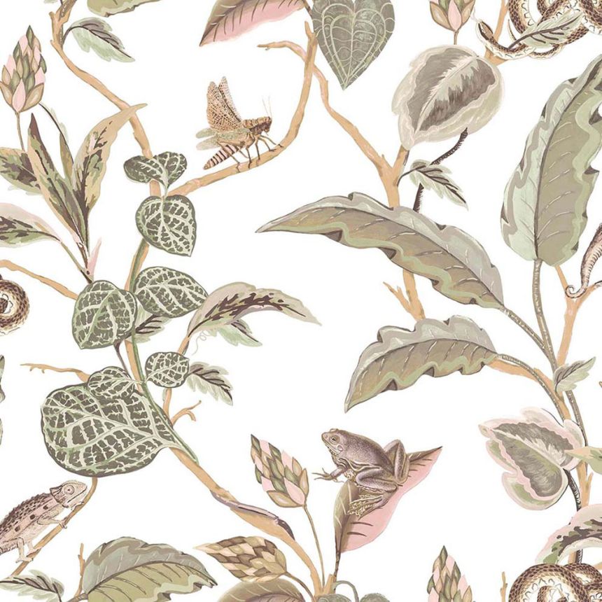 Vliestapete, grün-rosa, Blätter, 15507, Botany House, Cristiana Masi by Parato