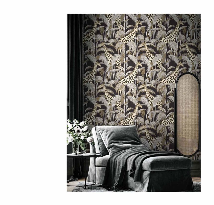 Vliestapete, schwarz, Giraffen, 15529, Botany House, Cristiana Masi by Parato