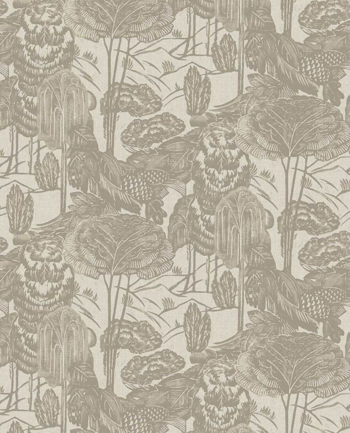 Vliestapete, braun-beige, Blätter, Bäume, 340541, Groovy, Eijffinger