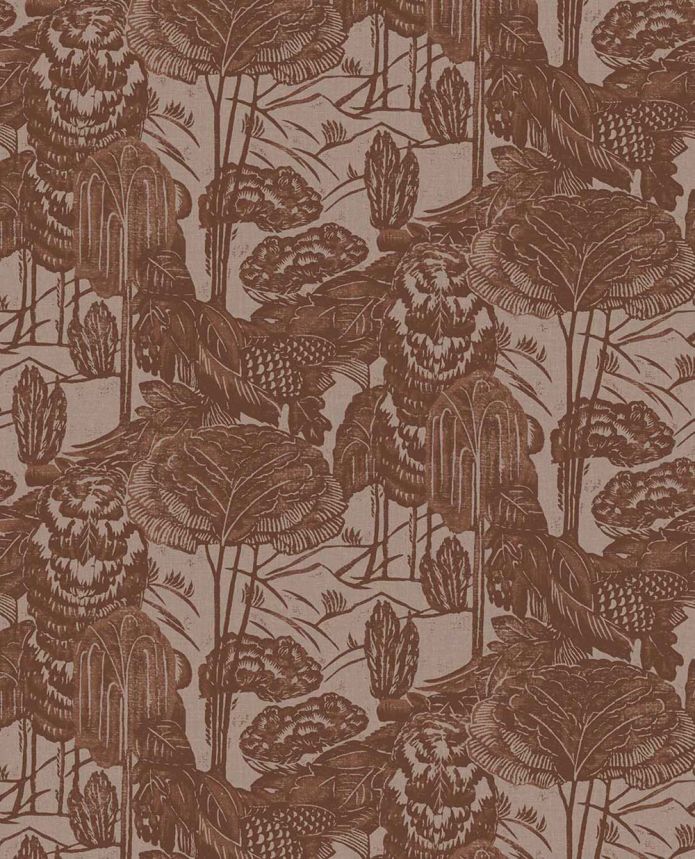 Vliestapete, braun-rot, Blätter, Bäume, 340544, Groovy, Eijffinger