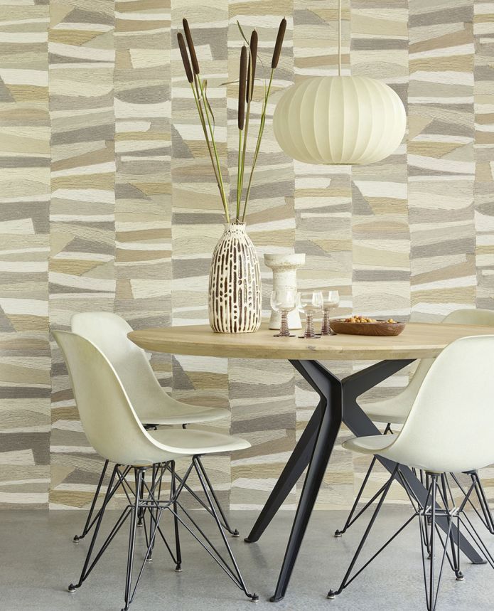 Vliestapete, grau-beige,  Mattenimitat, 340570, Groovy, Eijffinger