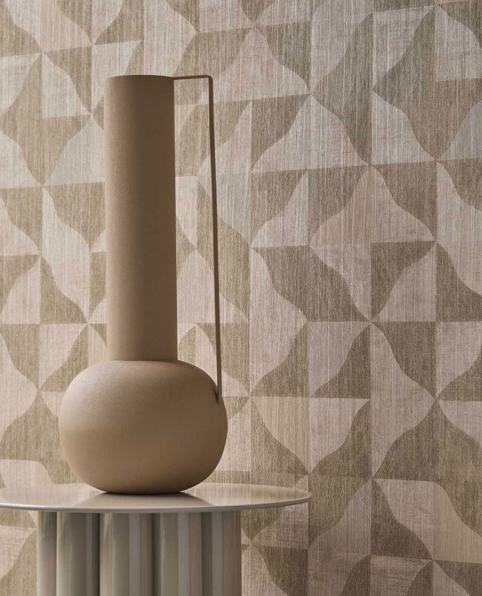 Geometrische Vliestapete, braun-beige, 340322, Sensory Eijffinger