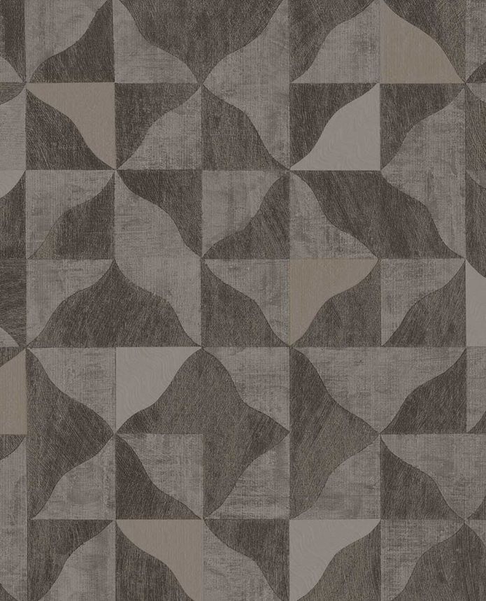 Geometrische Vliestapete, braun-grau, 340324, Sensory Eijffinger