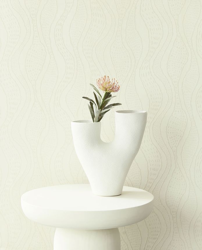 Geometrische Vliestapete, creme, 340352, Sensory Eijffinger