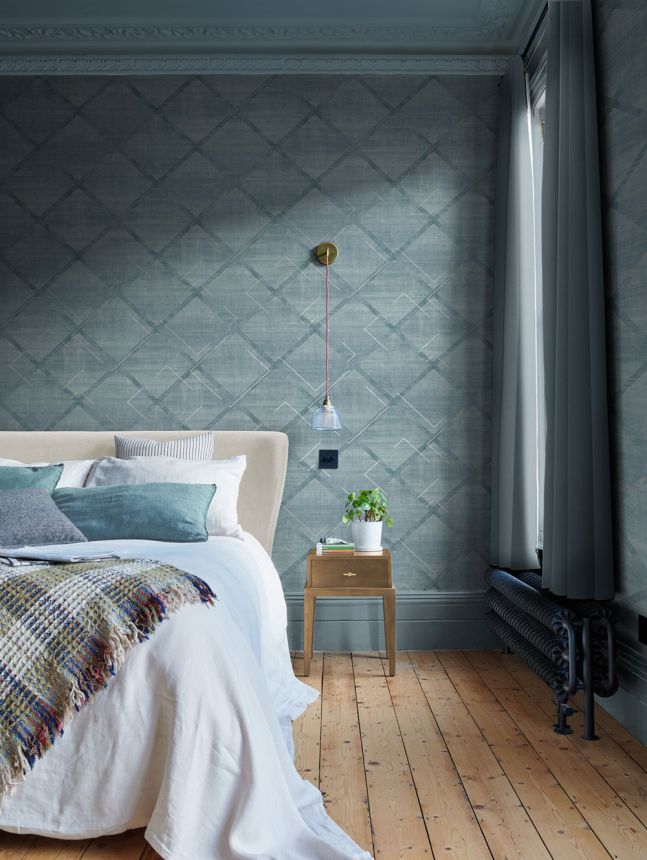 Geometrische Vliestapete, blau, 124121, Element, Graham Brown Premium