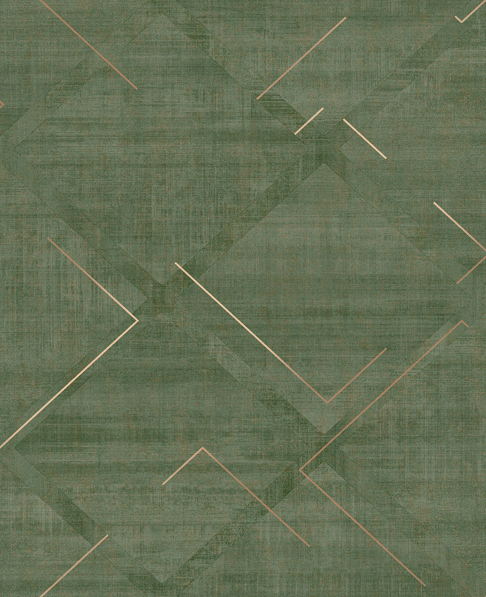 Geometrische Vliestapete, grün, 124126, Element, Graham Brown Premium