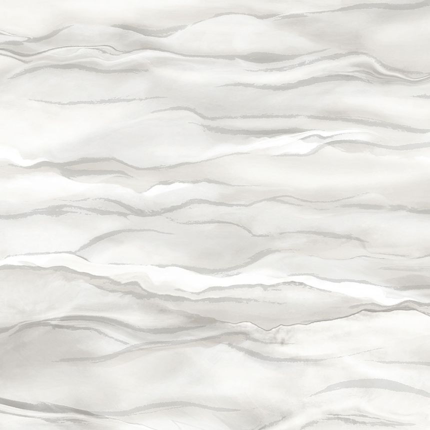 Vliestapete, weiß-grau, Wellen, Marmor, SA524041, Santa Fe, Design ID