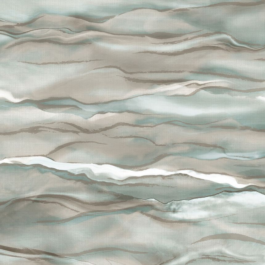Vliestapete, grau-grün, Wellen, Marmor, SA524044, Santa Fe, Design ID