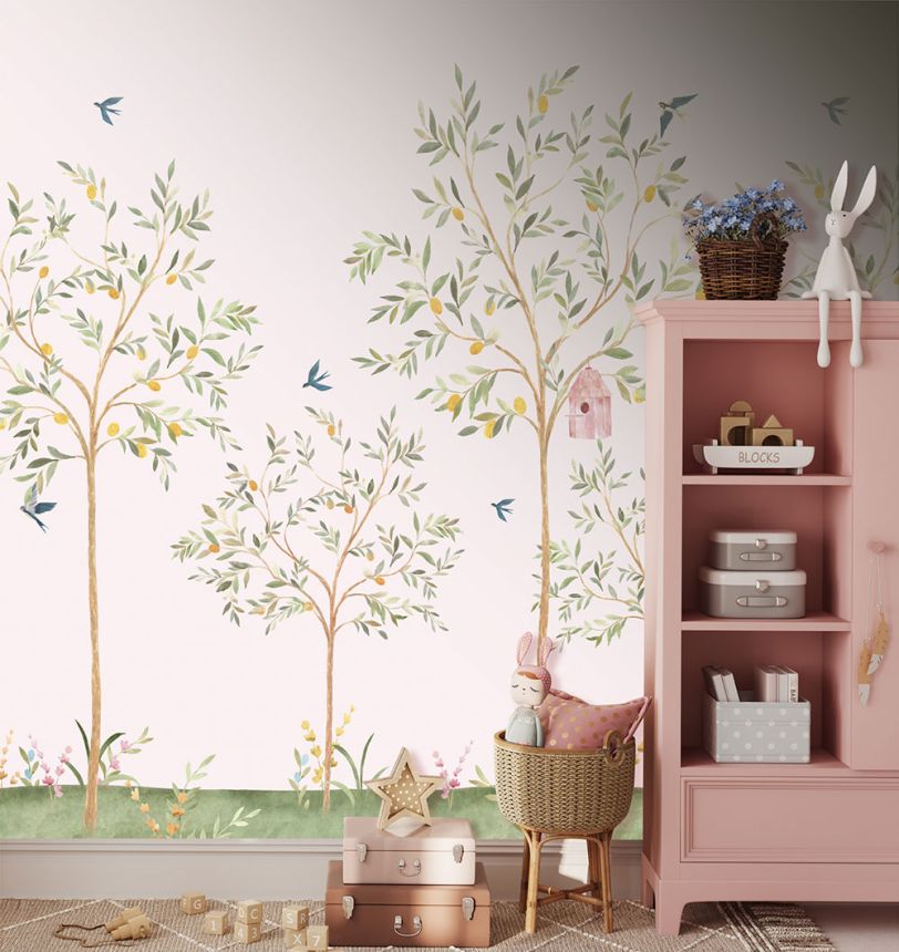 Kinderfototapete, rosa, Bäume, CW6121-1, Cute Walls, Decoprint