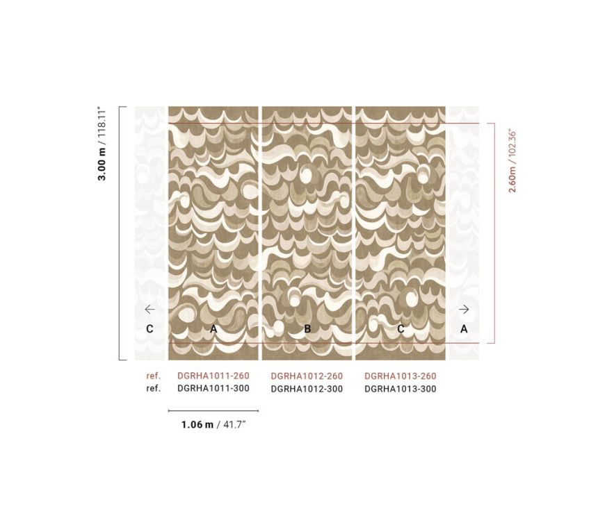 Vlies-Fototapete, braun-beige, Wellen, DGRHA1013-300, Rhapsody, Masureel