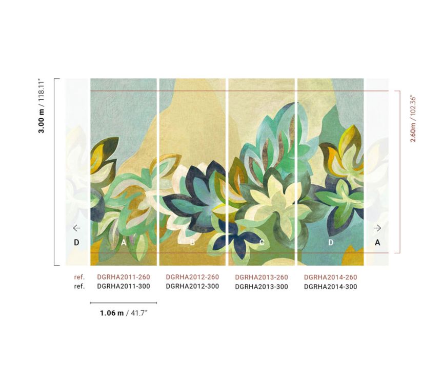 Vlies-Fototapete, grün, Blumen, DGRHA2012-300, Rhapsody, Masureel