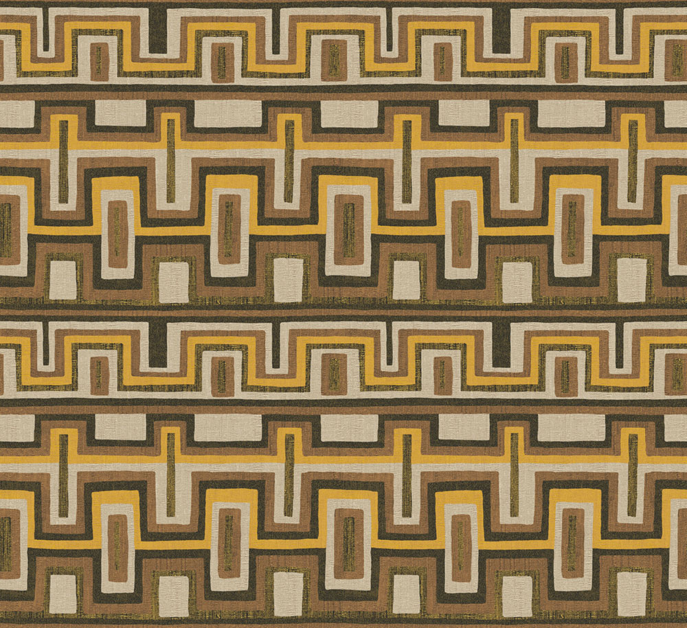 Geometrische Vliestapete, braun, Ethno, AMA002, Amani, Masureel