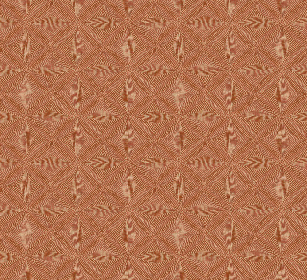 Geometrische Vliestapete, braun-rot, Ethno, AMA102, Amani, Masureel