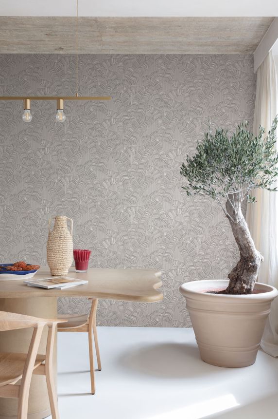 Vliestapete, beige, Blätter, AMA401, Amani, Masureel