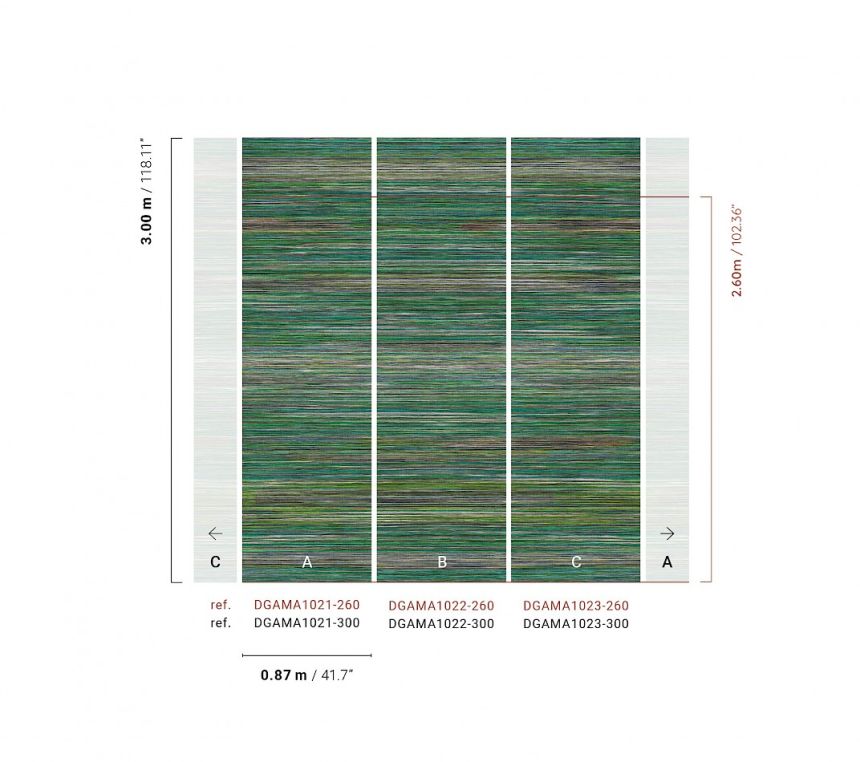 Vlies-Fototapete, grün, Matt-Imitat, DGAMA1021-260,  Amani,  Masureel