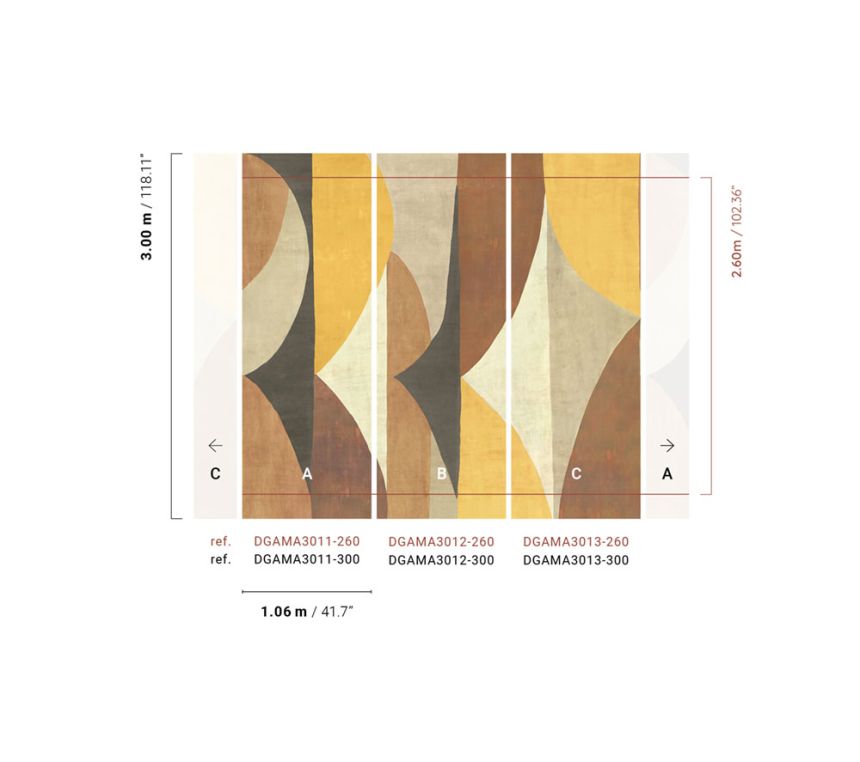 Geometrische Vlies-Fototapete, braun, DGAMA3011-300, Amani, Masureel