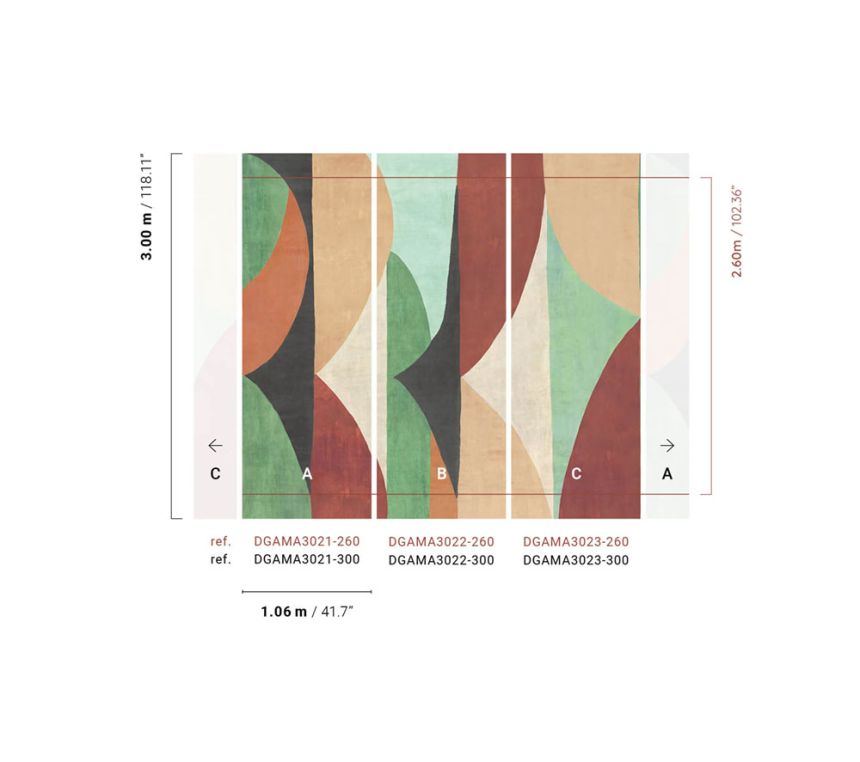 Geometrische Vlies-Fototapete, grün-braun, DGAMA3021-260, Amani, Masureel