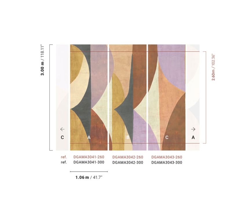 Geometrische Vlies-Fototapete, braun-Lila, DGAMA3043-260, Amani, Masureel