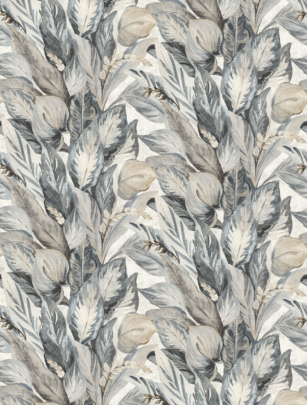 Vlies-Fototapete, grau-beige, Blätter, FW4016-6, Feature Walls, Decoprint