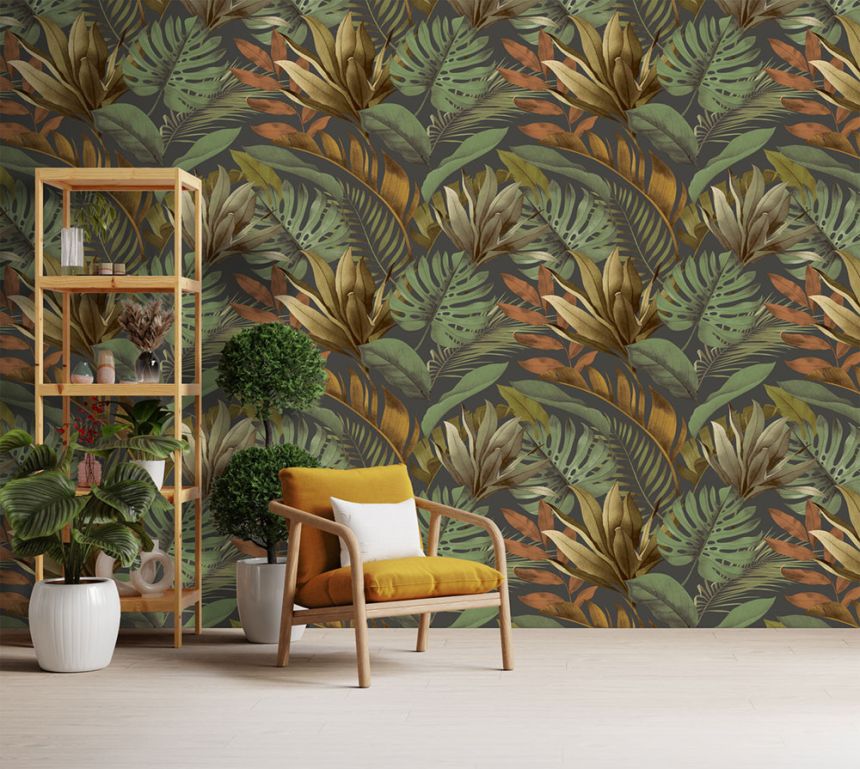 Vlies-Fototapete, grün-braun, Blätter, FW4059-2, Feature Walls, Decoprint
