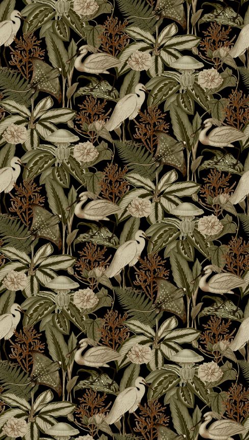 Vlies-Fototapete, schwarz, Vögel, Blätter, FW4061-1, Feature Walls, Decoprint