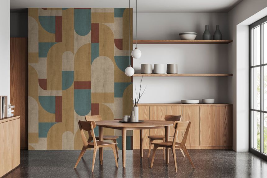 Geometrische Vlies-Fototapete, braun-grün, FW4064-2, Feature Walls, Decoprint