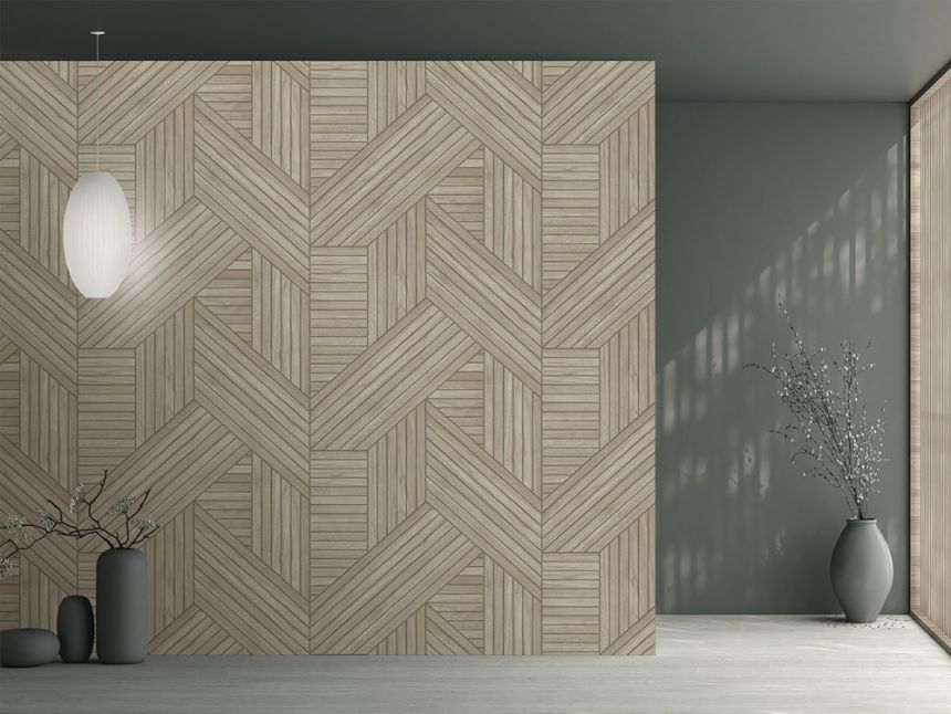Bildtapete in beiger Holzoptik mit Lamellen, FW4036-1, Feature Walls, Decoprint