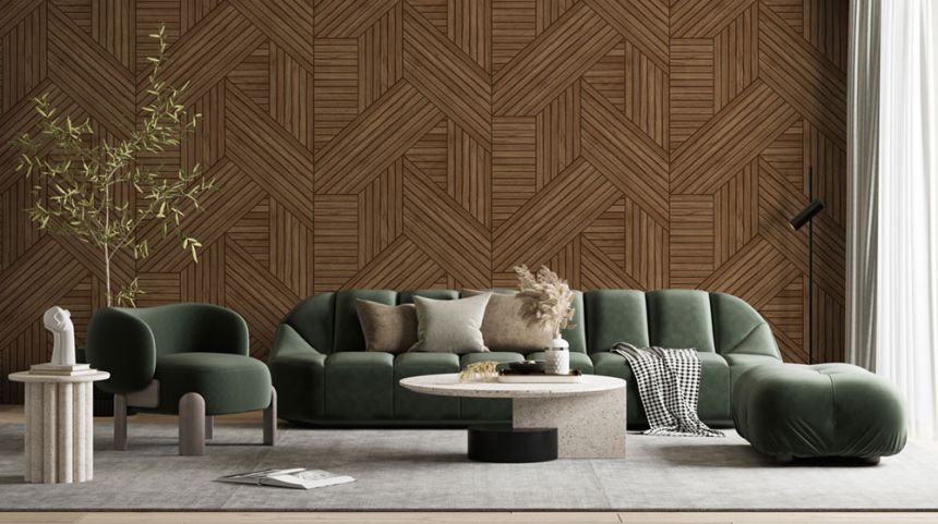 Bildtapete in brauner Holzoptik mit Lamellen, FW4036-4, Feature Walls, Decoprint