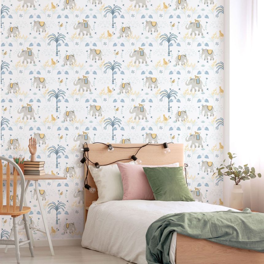 Kinder Vliestapete, blau, Tiere, 285-2, Enzo,  ICH Wallcoverings