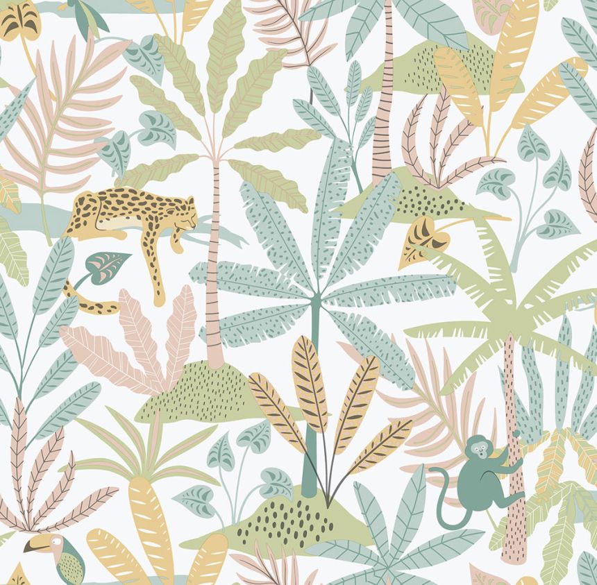 Kinder Vliestapete, grün, Dschungel, 286-4, Enzo,  ICH Wallcoverings