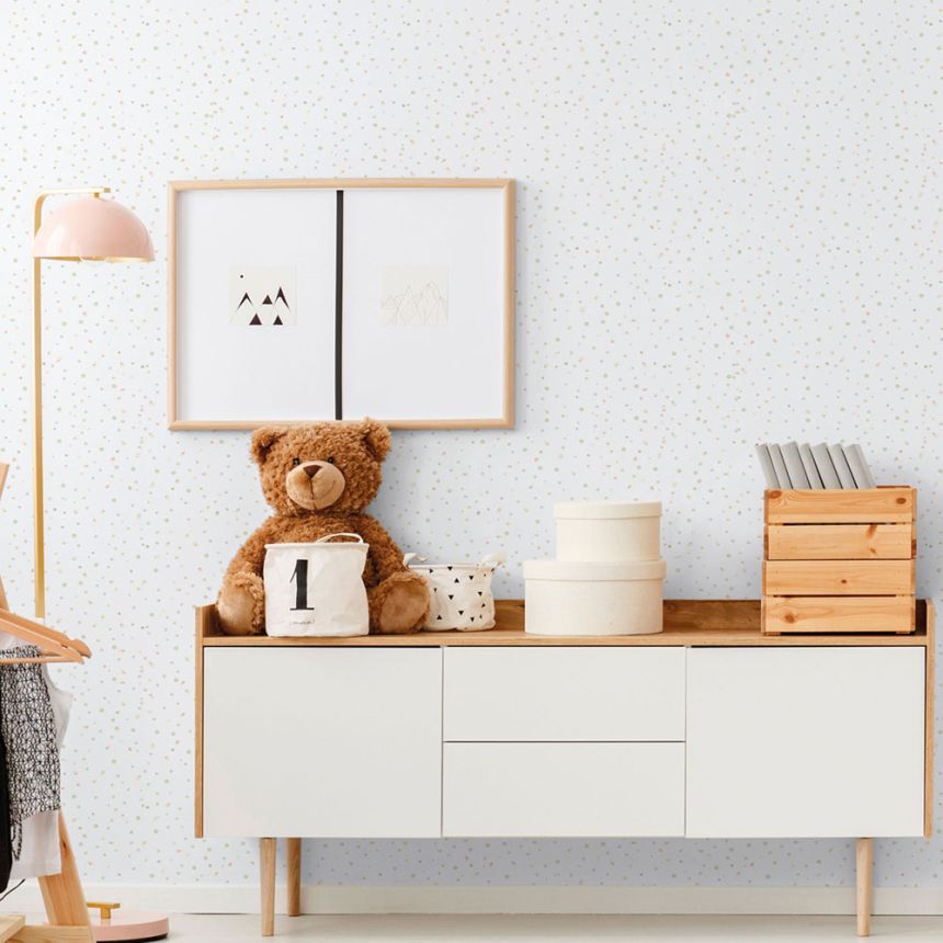 Kinder Vliestapete, grün, Punkte, Sprenkel, 289-3, Enzo,  ICH Wallcoverings