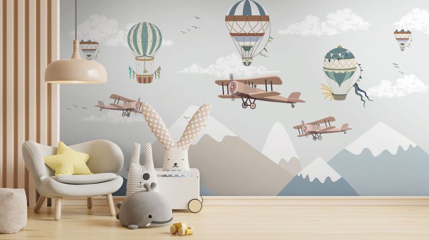 Vlies-Fototapete nach Maß, Flugzeuge und Luftballons, 10039, Vavex