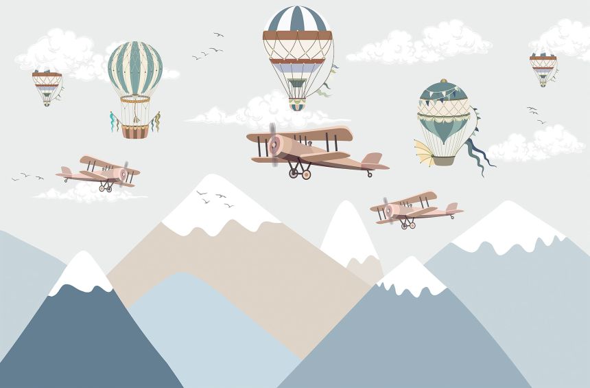 Vlies-Fototapete nach Maß, Flugzeuge und Luftballons, 10039, Vavex