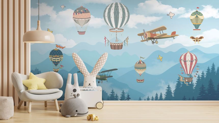 Vlies-Fototapete nach Maß, Flugzeuge und Luftballons, 10040, Vavex