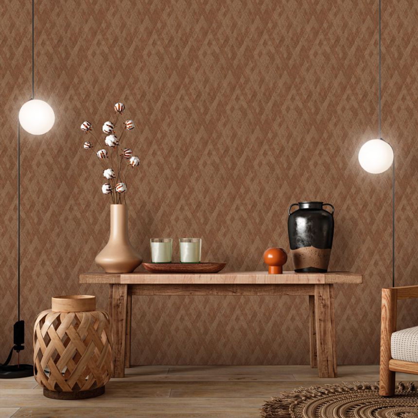 Luxuriöse Vliestapete, braun-beige, Stoffimitat, Z57759, Architexture 2,  Zambaiti Parati