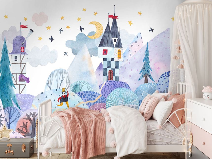 Kinder Vlies Fototapete nach Maß, Schloss im Wald, 10150, Vavex